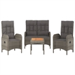 Afuera Living Contemporary 4 Piece Garden Dining Set in Gray