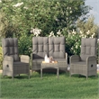 Afuera Living Contemporary 4 Piece Garden Dining Set in Gray