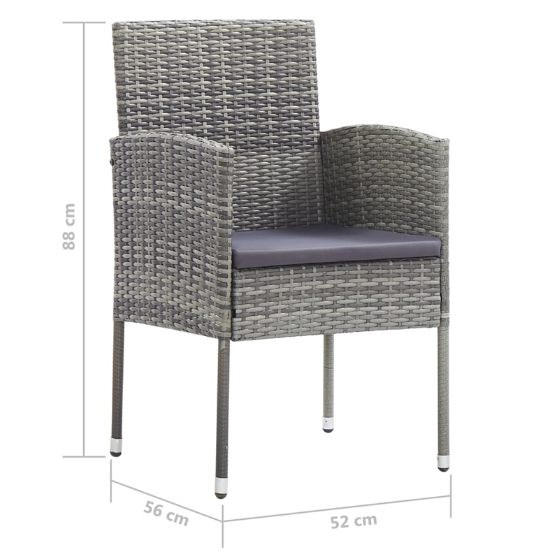 Afuera Living Contemporary Solid Wood Garden Dining Set in Gray