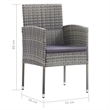 Afuera Living Contemporary Solid Wood Garden Dining Set in Gray
