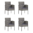 Afuera Living Contemporary Solid Wood Garden Dining Set in Gray