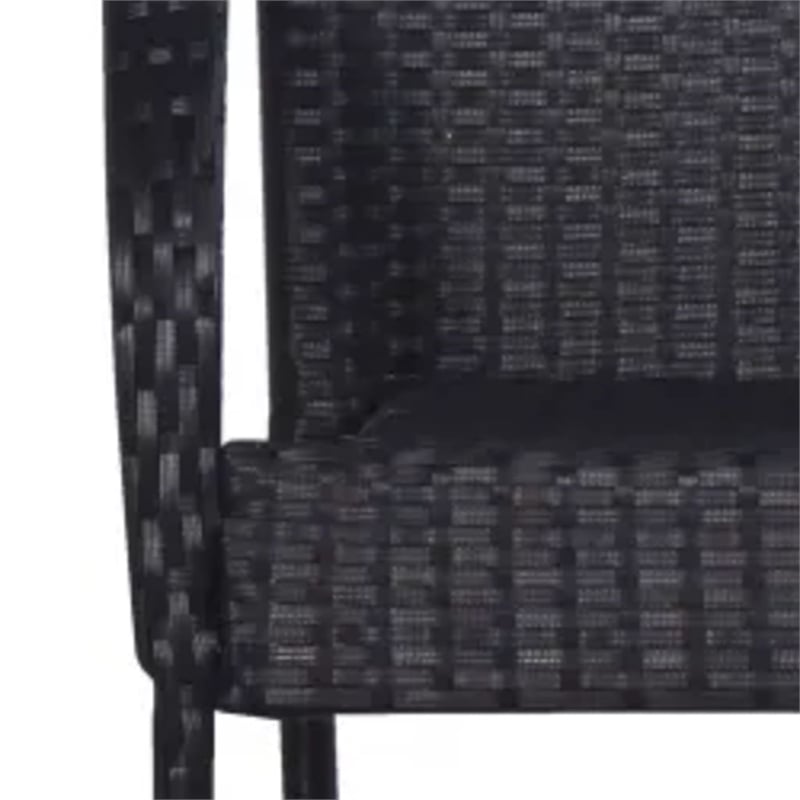 Afuera Living Contemporary Solid Acacia Wood Dining Set in Black/Brown