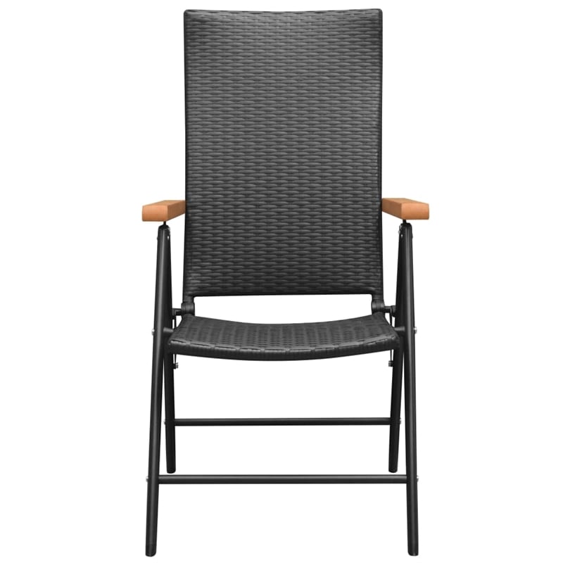 Afuera Living Contemporary Durable Rattan Dining Set in Black/Brown