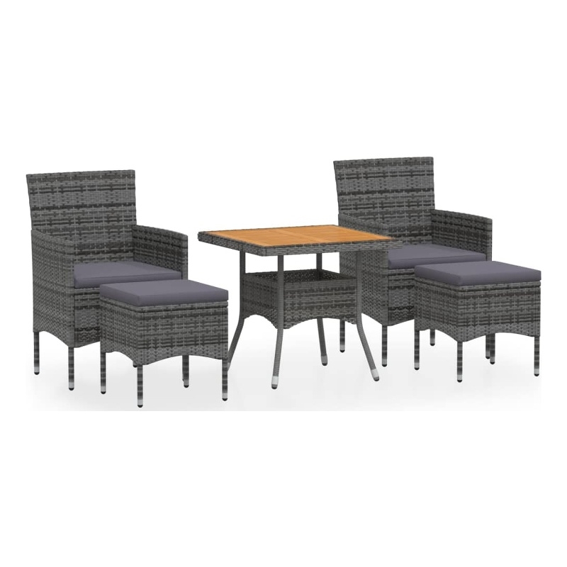 Afuera Living Contemporary 5 Piece Garden Dining Set in Gray