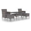 Afuera Living Contemporary 5 Piece Garden Dining Set in Gray
