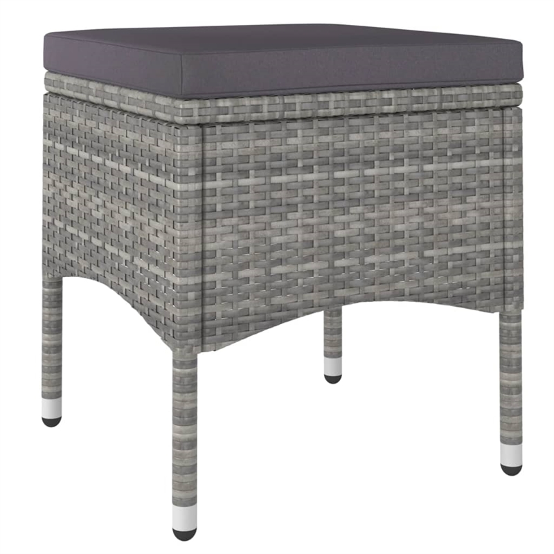 Afuera Living Contemporary Synthetic Poly Rattan Garden Dining Set in Gray
