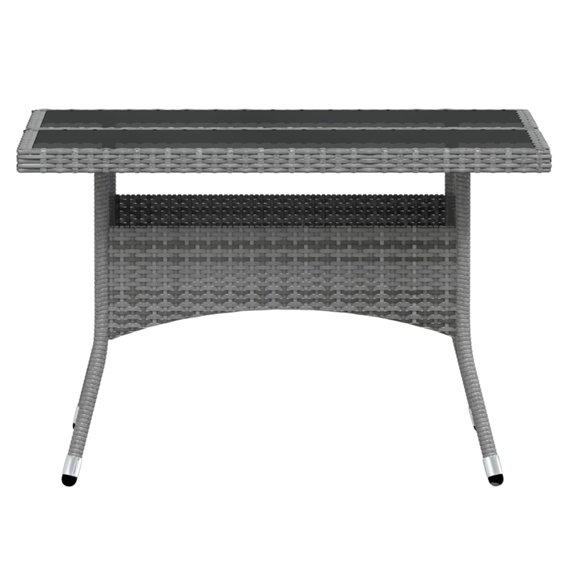 Afuera Living Contemporary Synthetic Poly Rattan Garden Dining Set in Gray