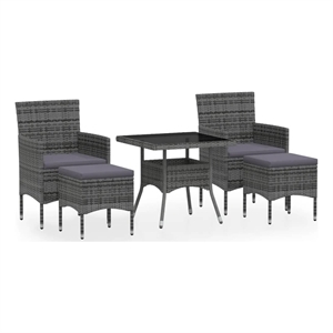 afuera living contemporary 5 piece garden dining set in gray