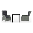 Afuera Living Contemporary Garden Dining Set in Light Gray/Black
