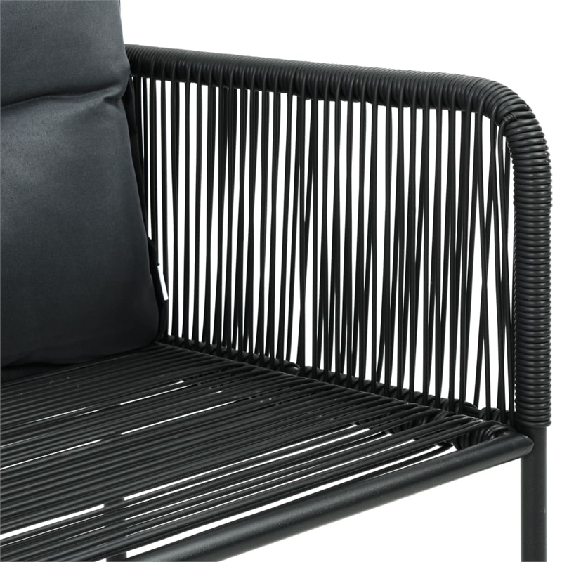 Afuera Living Contemporary Aluminum Dining Set in Black/Brown