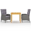 Afuera Living Contemporary Solid Wood Garden Dining Set in Gray
