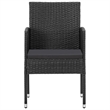 Afuera Living Contemporary Garden Dining Set in Black and Dark Gray