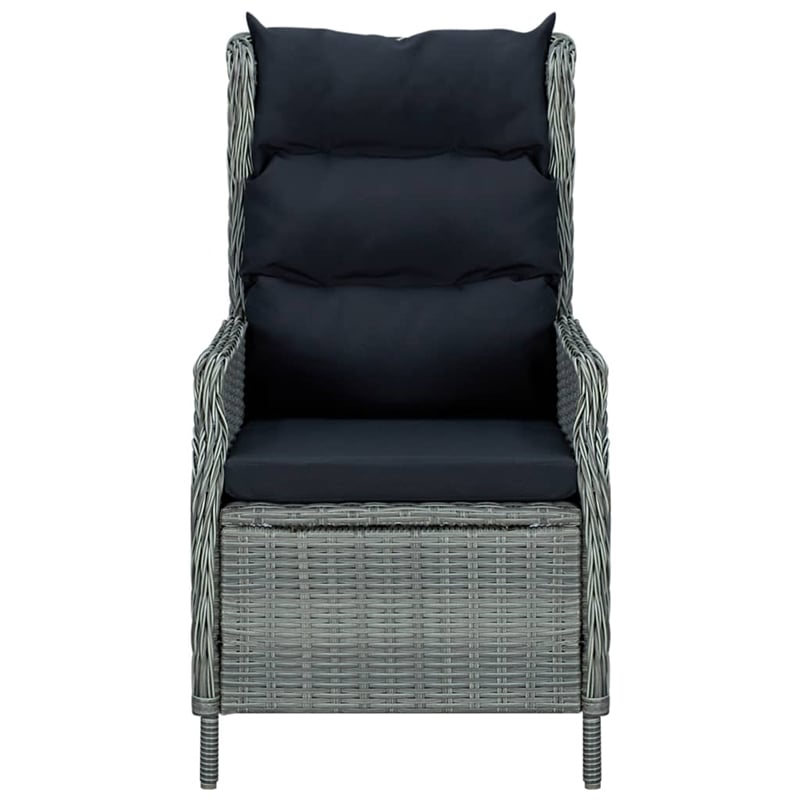 Afuera Living Contemporary Garden Dining Set in Light Gray/Black