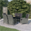 Afuera Living Contemporary Garden Dining Set in Light Gray/Black