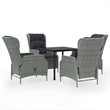Afuera Living Contemporary Garden Dining Set in Light Gray/Black