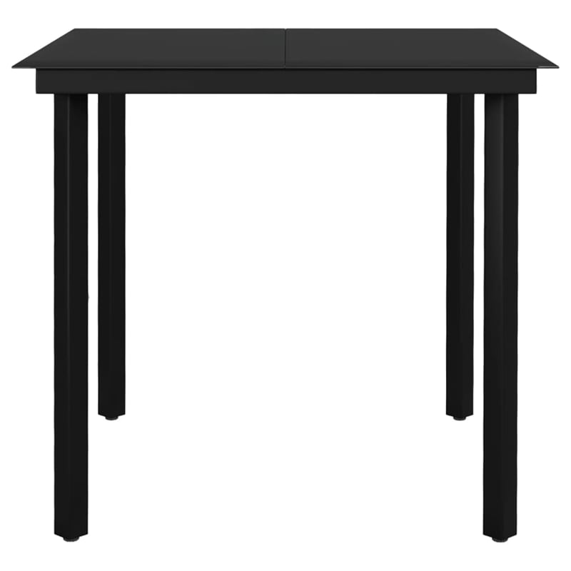 Afuera Living Contemporary Garden Dining Set in Light Gray/Black