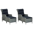 Afuera Living Contemporary Garden Dining Set in Light Gray/Black