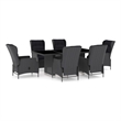 Afuera Living Contemporary Outdoor Dining Set in Dark Gray/Black