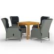 Afuera Living Contemporary Solid Wood Garden Dining Set in Light Gray