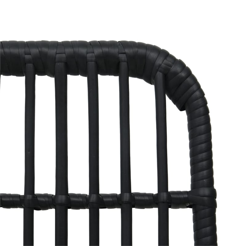 Afuera Living Contemporary Synthetic Poly Rattan Dining Set in Black