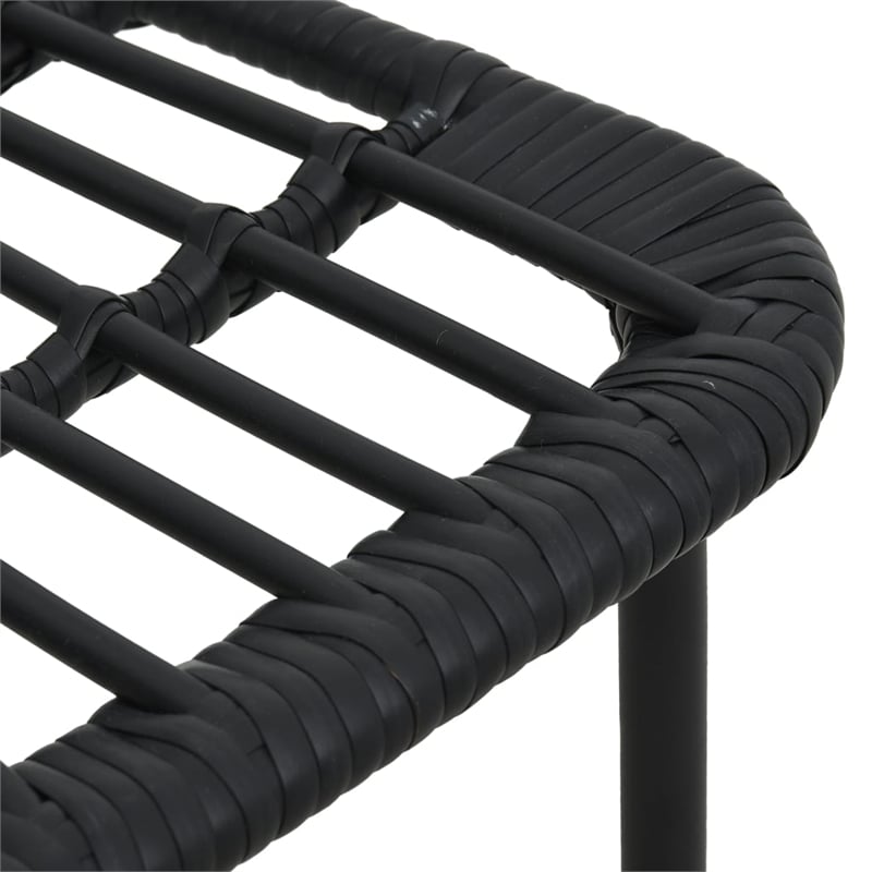 Afuera Living Contemporary Synthetic Poly Rattan Dining Set in Black