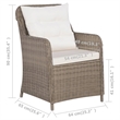 Afuera Living Contemporary Solid Wood Dining Set in Brown/Cream White