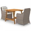 Afuera Living Contemporary Solid Wood Dining Set in Brown/Cream White