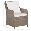 Afuera Living Contemporary Solid Wood Dining Set in Brown/Cream White