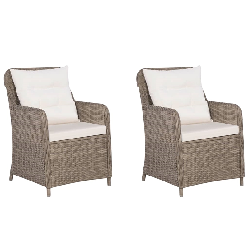 Afuera Living Contemporary Solid Wood Dining Set in Brown/Cream White