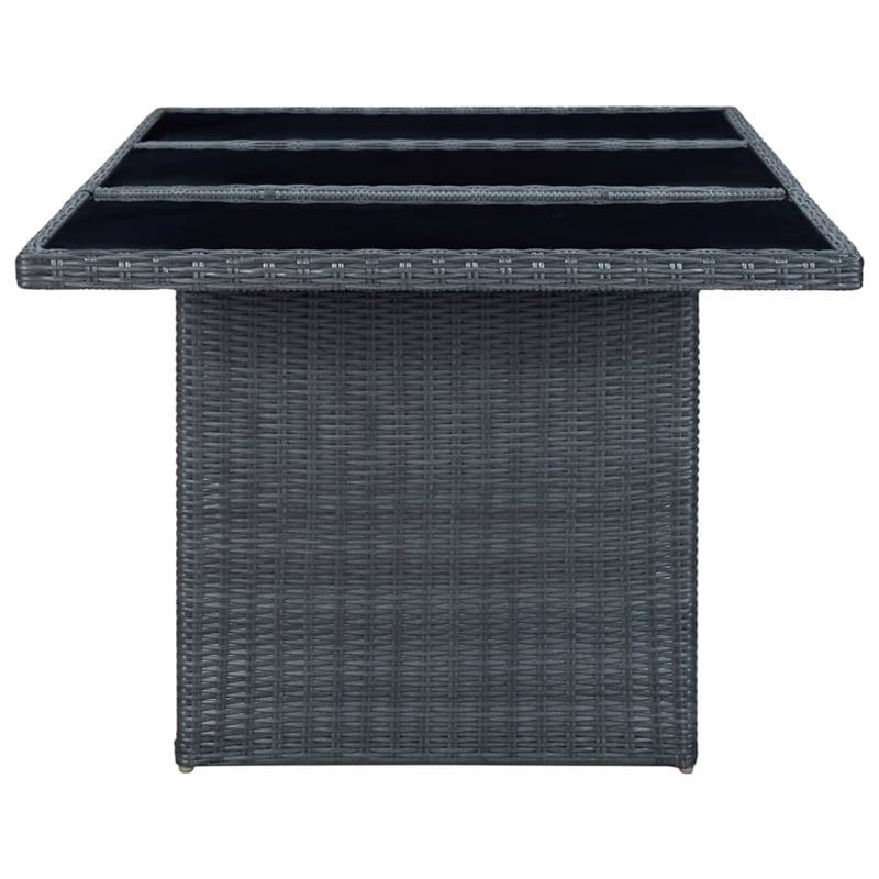 Afuera Living Contemporary 7 Piece Outdoor Dining Set in Dark Gray