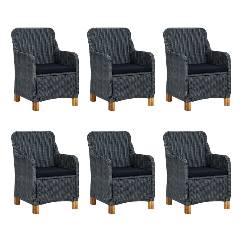 Afuera Living Contemporary 7 Piece Outdoor Dining Set in Dark Gray