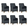 Afuera Living Contemporary 7 Piece Outdoor Dining Set in Dark Gray