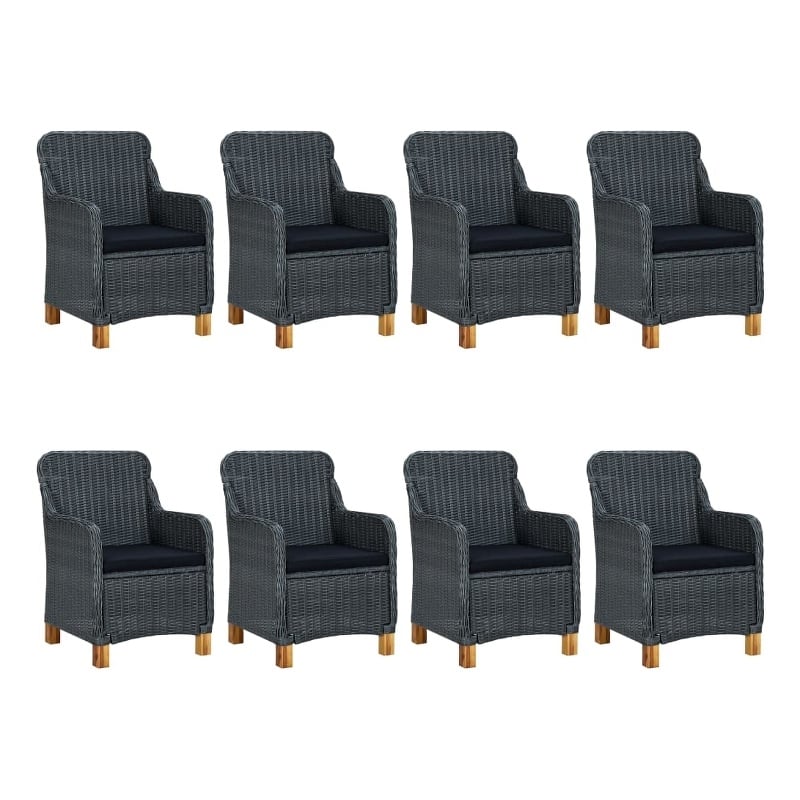 Afuera Living 9 Piece Garden Outdoor Dining Set in Dark Gray