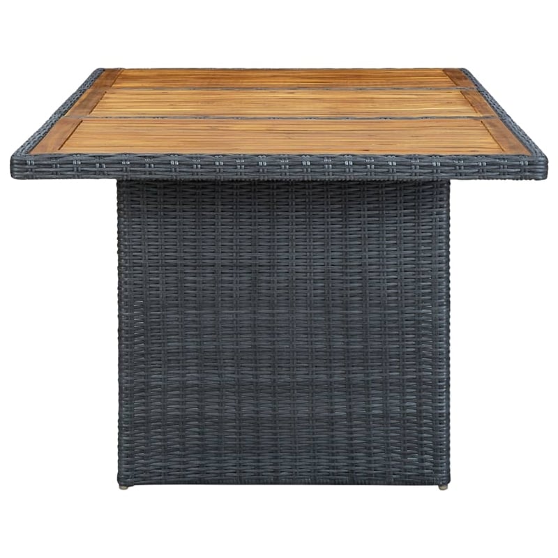 Afuera Living Contemporary Synthetic Poly Rattan Outdoor Dining Set in Dark Gray