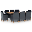 Afuera Living 9 Piece Garden Outdoor Dining Set in Dark Gray