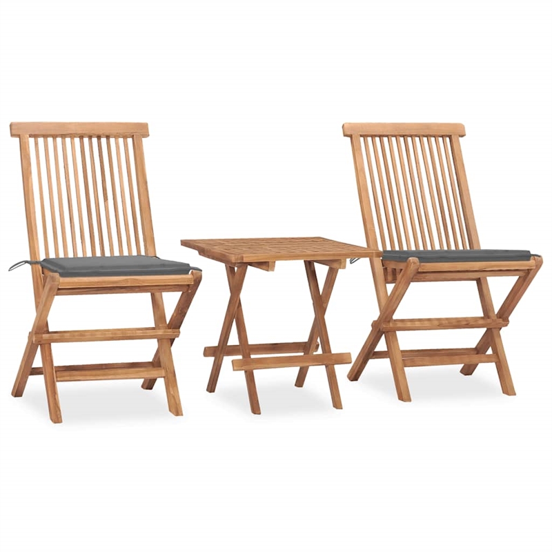 Afuera Living Contemporary 3 Piece Outdoor Dining Set Natural Teak