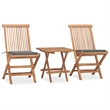 Afuera Living Contemporary 3 Piece Outdoor Dining Set Natural Teak