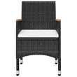 Afuera Living Contemporary Solid Wood Dining Set in Black/Cream White