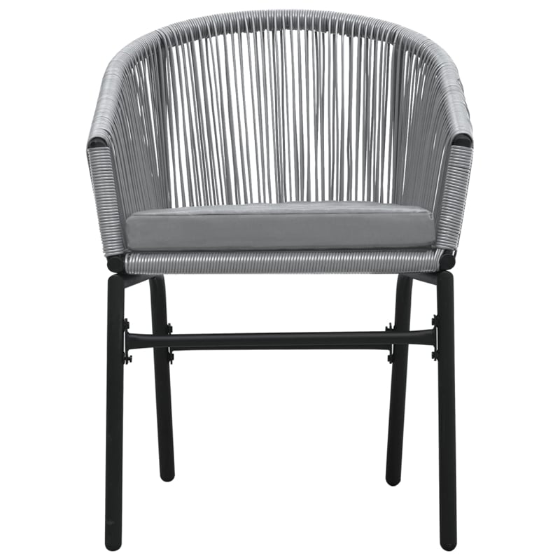 Afuera Living Metal Powder-Coated Steel Garden Dining Set in Black/Gray