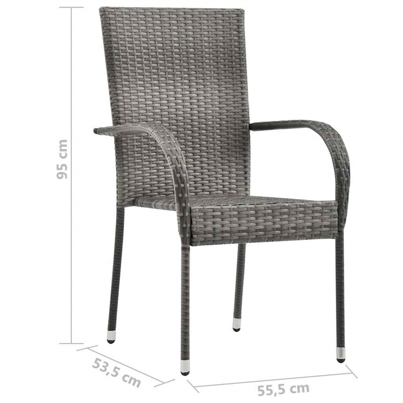 Afuera Living Contemporary Solid Wood Dining Set in Gray/Natural Wood