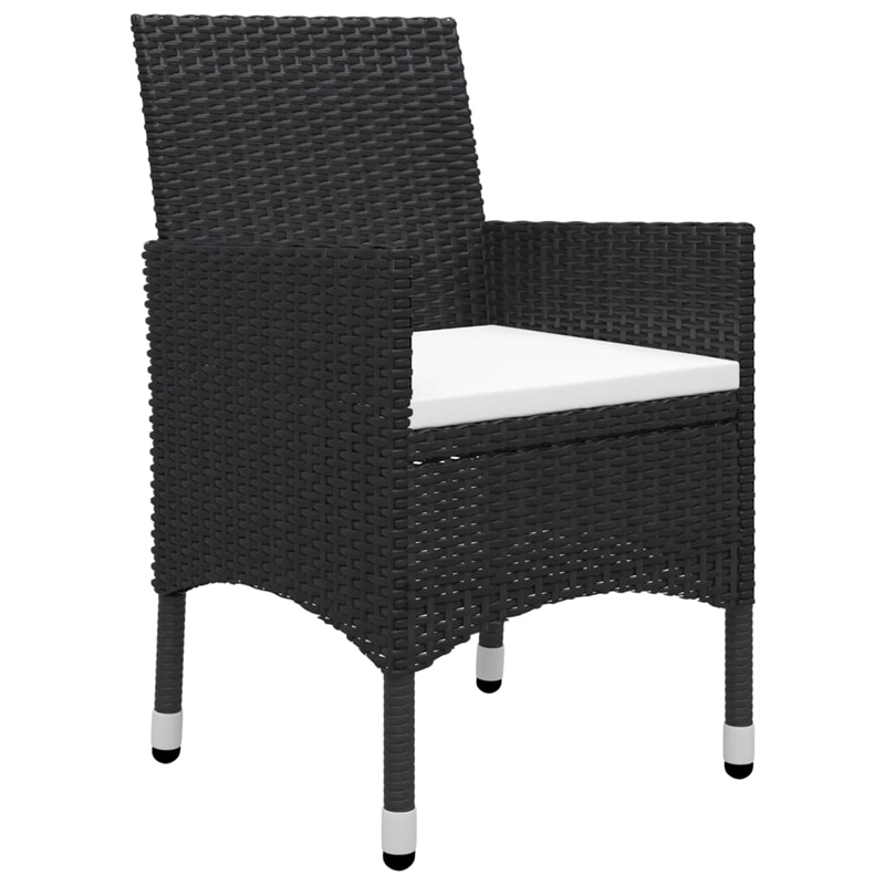 Afuera Living Contemporary Solid Wood Dining Set in Black/Cream White