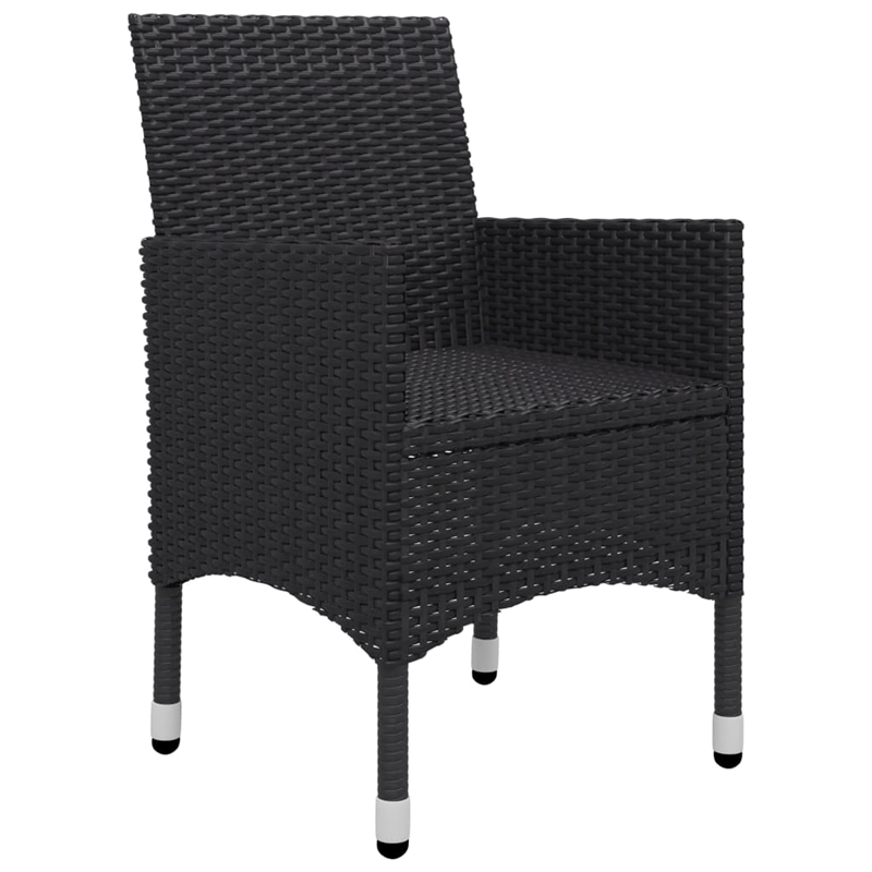 Afuera Living Contemporary Solid Wood Dining Set in Black/Cream White