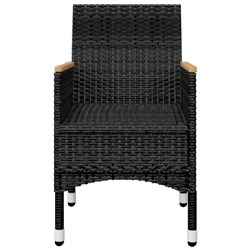 Afuera Living Contemporary Solid Wood Dining Set in Black/Cream White