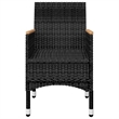 Afuera Living Contemporary Solid Wood Dining Set in Black/Cream White