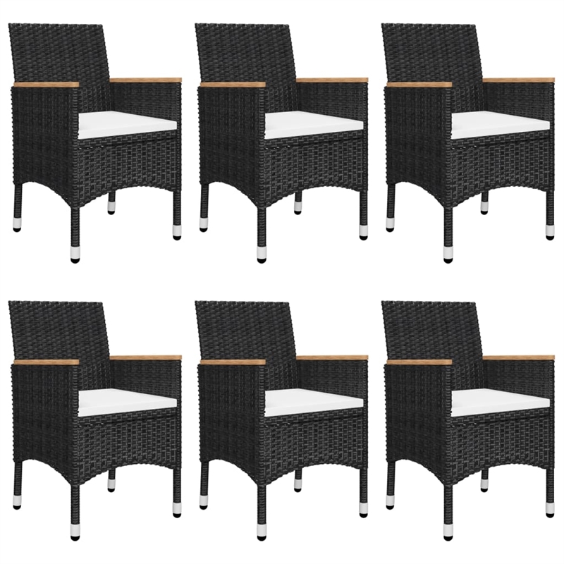 Afuera Living Contemporary Solid Wood Dining Set in Black/Cream White