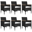 Afuera Living Contemporary Solid Wood Dining Set in Black/Cream White