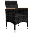Afuera Living Contemporary Solid Wood Dining Set in Black/Cream White