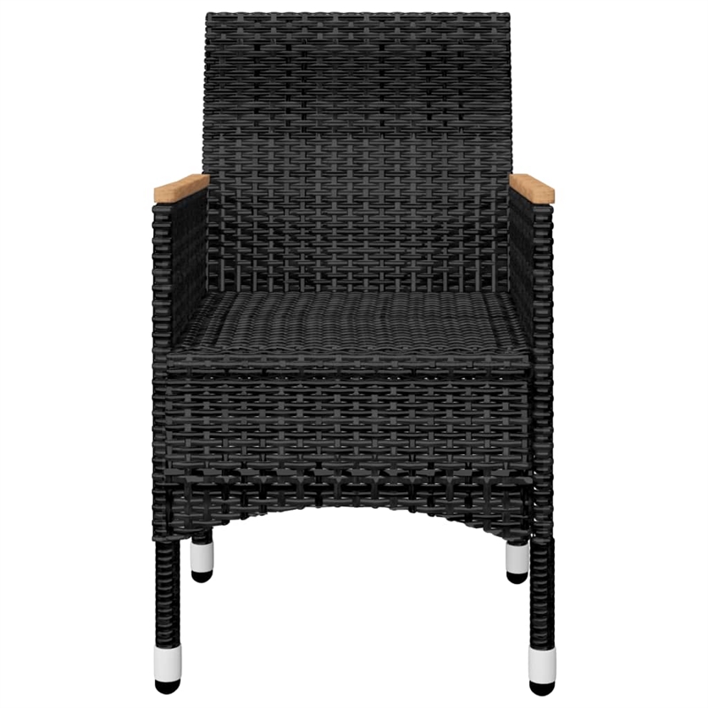 Afuera Living Contemporary Solid Wood Dining Set in Black/Cream White