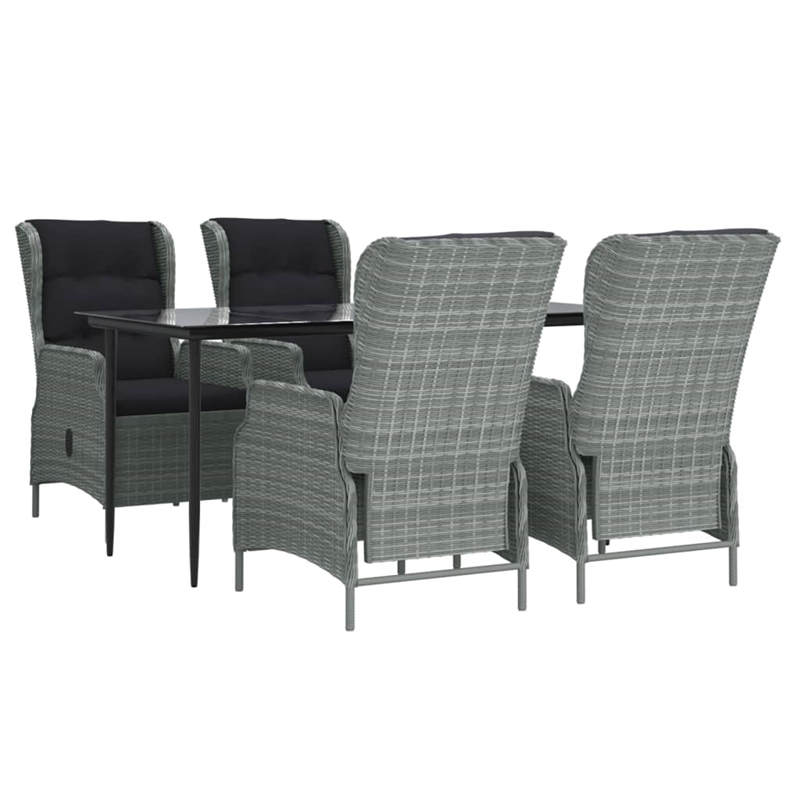 Afuera Living Contemporary 5 Piece Garden Dining Set in Light Gray