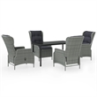 Afuera Living Metal Powder-Coated Steel Garden Dining Set in Light Gray